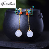 ER255 24KT Vintage Ball Stud Earring for Women