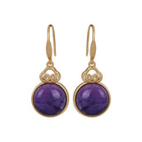 ER298 Round Jade 24KT Drop Earring for Woman Bride