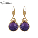 ER298 Round Jade 24KT Drop Earring for Woman Bride