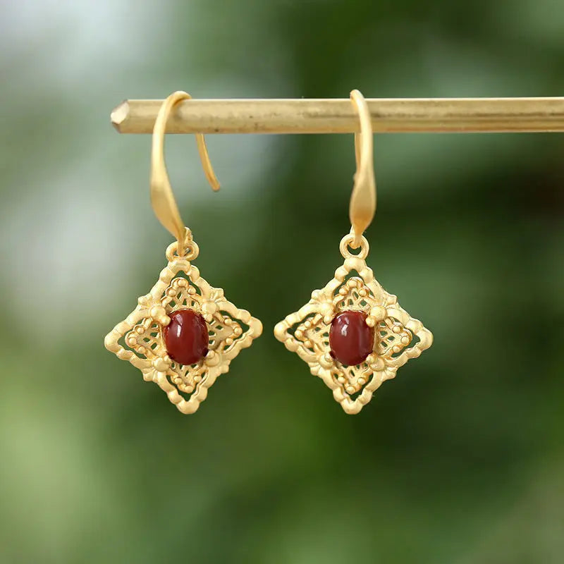 ER300 Agate 24KT Drop Earring for Women