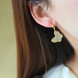 ER303 24KT Butterfly Drop Earring for Wedding, Birthday, Mother