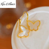 ER303 24KT Butterfly Drop Earring for Wedding, Birthday, Mother