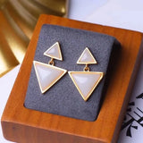 ER342 Fine Jewelry Triangle 24KT Stud Earrings