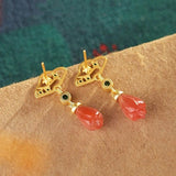 Vintage Orchid 24KT Stud Earrings for Women