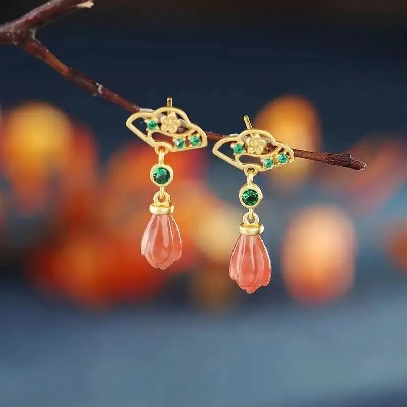 Vintage Orchid 24KT Stud Earrings for Women