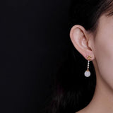 ER407 Fine Jewelry Bead Jade 24KT Stud Earrings
