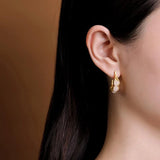 ER417 Pea Jade 24KT Stud Earrings for Women Girl Bride Mother