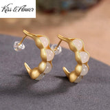 ER417 Pea Jade 24KT Stud Earrings for Women Girl Bride Mother