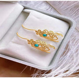 ER433 24KT Drop Earrings Ball Jade Wedding Gift