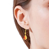 ER69 Peacock Water Drop 24KT Drop Earrings