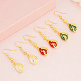 ER69 Peacock Water Drop 24KT Drop Earrings