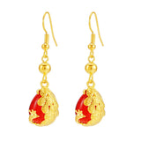 ER69 Peacock Water Drop 24KT Drop Earrings
