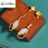 ER80 Vintage Flower 24KT Stud Earrings