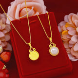 NK109 Vintage Round 24KT Pendant Necklace