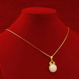 NK109 Vintage Round 24KT Pendant Necklace