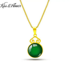 NK109 Vintage Round 24KT Pendant Necklace