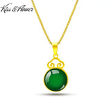 NK109 Vintage Round 24KT Pendant Necklace