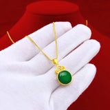 NK109 Vintage Round 24KT Pendant Necklace