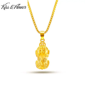 NK11 Fine Jewelry PIXIU Coin 24KT Chain Pendant Necklaces