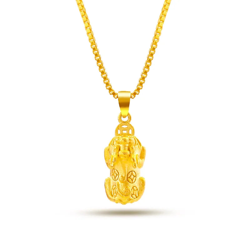 NK11 Fine Jewelry PIXIU Coin 24KT Chain Pendant Necklaces