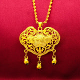 NK119 Lock 24KT Pendant Necklaces for Child Baby Birthday Wedding Gift