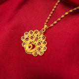NK130 Peacock 24KT Pendant Necklace