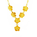 Vintage Rose Flower 24KT Pendant Necklace