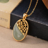 NK173 Vintage Oval 24KT Necklace for Woman Bride Mother Girl Birthday Wedding