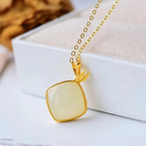 NK175 Vintage Square 24KT Necklace
