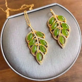 NK179 Vintage Leaves 24KT Necklace Gift for Women Bride Mother