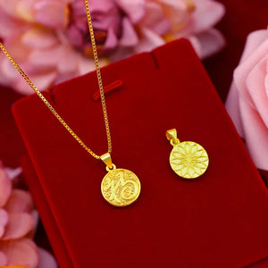 NK18 Round FU 24KT Pendant Necklace