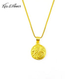 NK18 Round FU 24KT Pendant Necklace