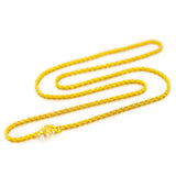 Vintage 24KT Thin Twist Chain Necklace for Women - Fine Jewelry Gift