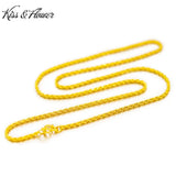 Vintage 24KT Thin Twist Chain Necklace for Women - Fine Jewelry Gift
