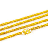 Vintage 24KT Thin Twist Chain Necklace for Women - Fine Jewelry Gift