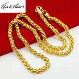 Vintage Solid 24KT Chain Necklace for Men - Fine Jewelry Gift