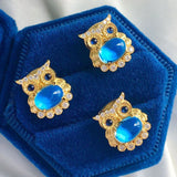 NK307 Owl Jade 24KT Necklace for Woman Bride Mother Birthday Wedding Gift