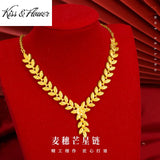 NK331 24KT Wheatear Necklace for Woman Bride Birthday Wedding Party
