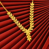 NK331 24KT Wheatear Necklace for Woman Bride Birthday Wedding Party