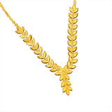 NK331 24KT Wheatear Necklace for Woman Bride Birthday Wedding Party