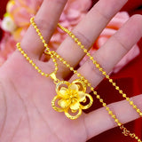 NK46 Flower 24KT Pendant Necklace - Fine Jewelry Gift