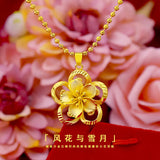 NK46 Flower 24KT Pendant Necklace - Fine Jewelry Gift
