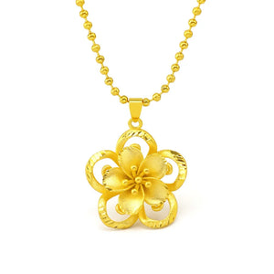 NK46 Flower 24KT Pendant Necklace - Fine Jewelry Gift