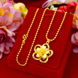 NK46 Flower 24KT Pendant Necklace - Fine Jewelry Gift
