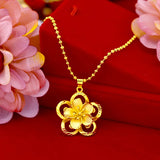 NK46 Flower 24KT Pendant Necklace - Fine Jewelry Gift