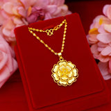 NK48 Vintage Flower 24KT Pendant Necklaces