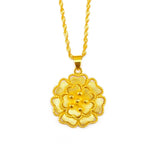 NK48 Vintage Flower 24KT Pendant Necklaces