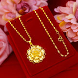 NK48 Vintage Flower 24KT Pendant Necklaces