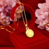 NK54 Vintage 24KT Pendant Necklace for Woman Girl Birthday Wedding Gift