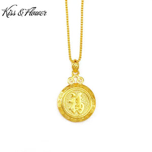 NK54 Vintage 24KT Pendant Necklace for Woman Girl Birthday Wedding Gift